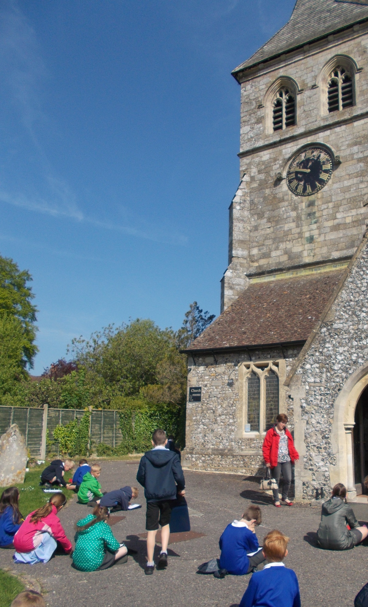 Overton Children outside the church